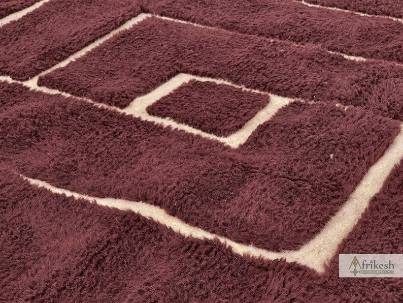 Detailed close-up of Fluffara rug showing thick, soft wool fibers and cozy plush pile