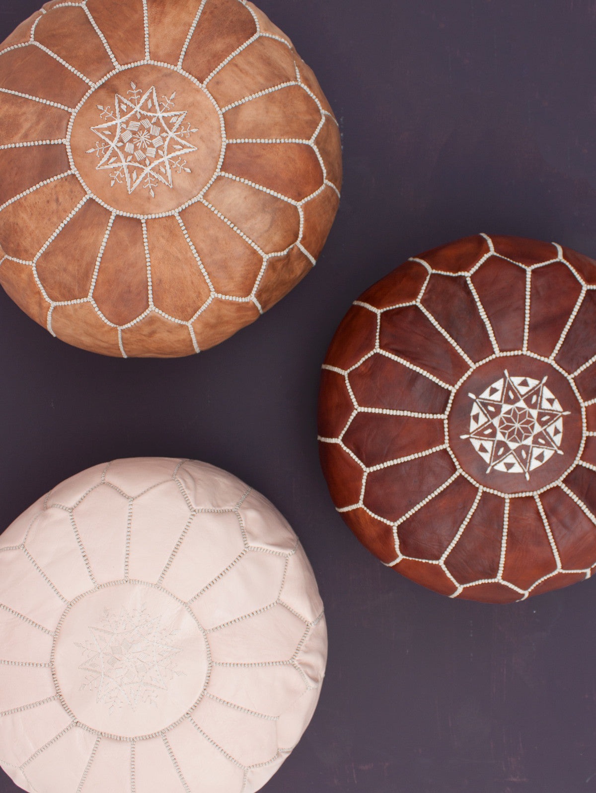 handmade Moroccan poufs crafted