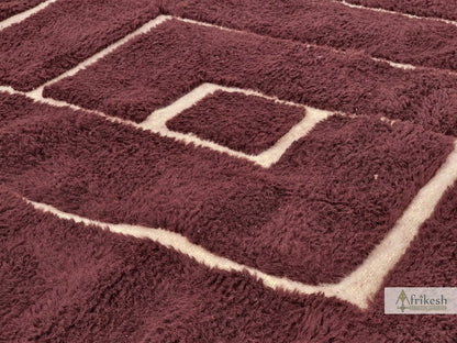 Detailed close-up of Fluffara rug showing thick, soft wool fibers and cozy plush pile