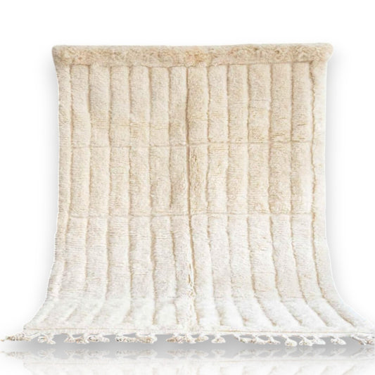 Moroccan Wool Carpet - Cream Striped