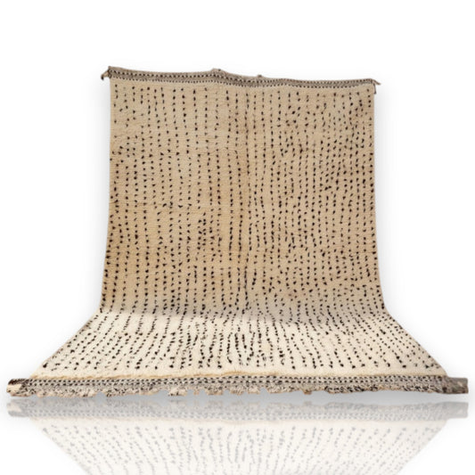Moroccan Wool Rug - Cream & Black Dots