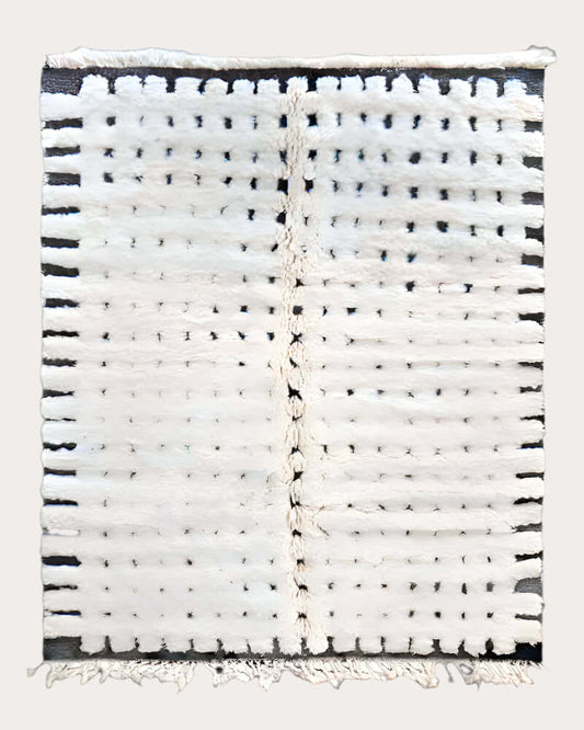 Atlasknot hand-knotted Moroccan wool rug with intricate tribal knot patterns, crafted by Berber artisans