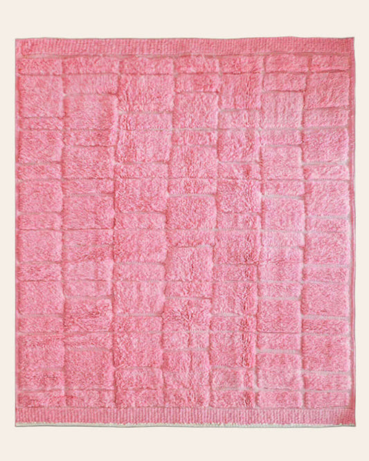 Fleurber Moroccan wool rug with floral-inspired Berber patterns, hand-knotted by skilled artisans