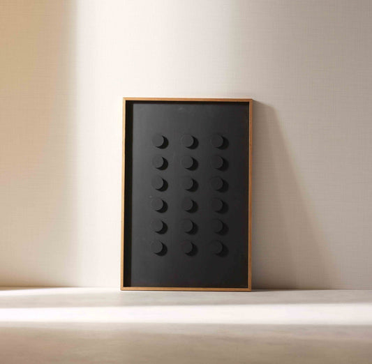 Black Dots – Modern Abstract Black Wooden Wall Art | Handcrafted Statement Piece - LuxVibez