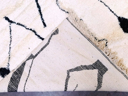 Plush Beni Ourain Rug with Diamond Patterns