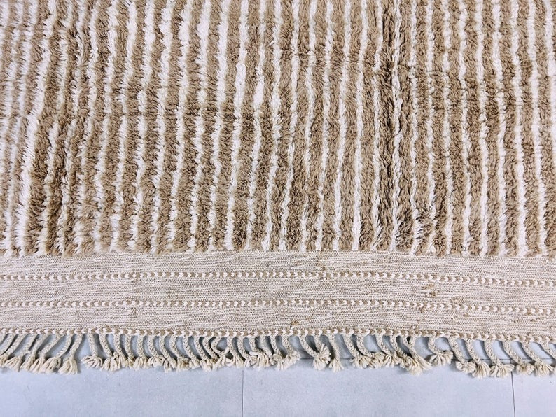 Hand-Knotted Berber Wool Rug with Lamb Wool