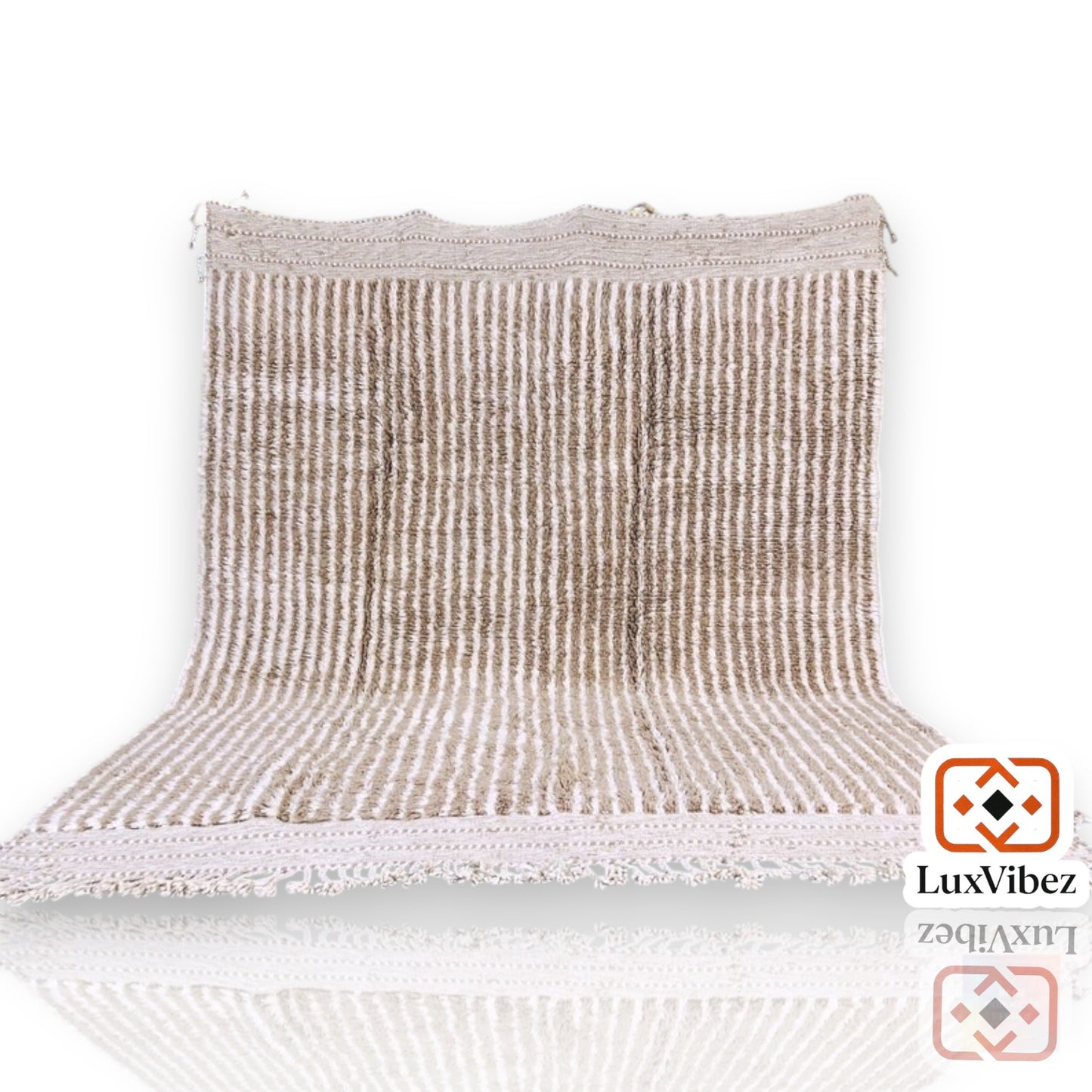 Hand-Knotted Berber Wool Rug with Lamb Wool