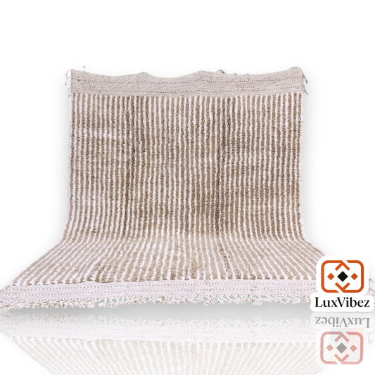 Hand-Knotted Berber Wool Rug with Lamb Wool